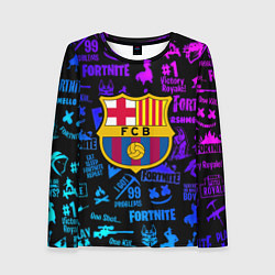 Лонгслив женский Barcelona x fortnite neon, цвет: 3D-принт