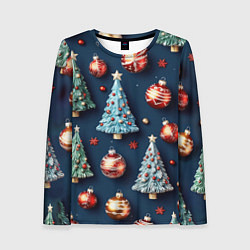 Лонгслив женский Новгодний паттерн, цвет: 3D-принт