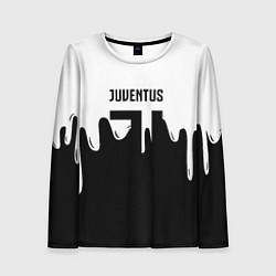 Женский лонгслив Ювентус жидкие краски