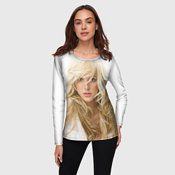 Лонгслив женский Бритни Спирс в белом, цвет: 3D-принт — фото 2