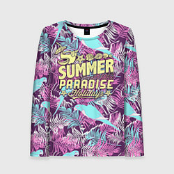 Лонгслив женский Summer paradise 2, цвет: 3D-принт