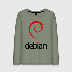 Лонгслив хлопковый женский Debian, цвет: авокадо