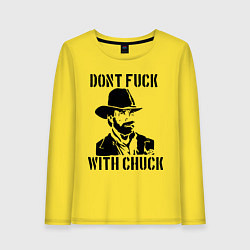 Лонгслив хлопковый женский Dont Fuck With Chuck цвета желтый — фото 1