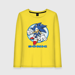 Лонгслив хлопковый женский Sonic, цвет: желтый