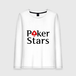 Лонгслив хлопковый женский Poker Stars, цвет: белый