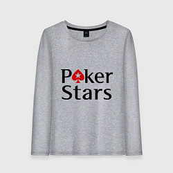 Лонгслив хлопковый женский Poker Stars, цвет: меланж