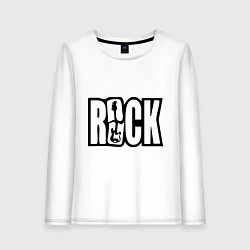 Лонгслив хлопковый женский Rock Logo, цвет: белый