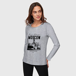 Лонгслив хлопковый женский Moscow Kremlin 1147, цвет: меланж — фото 2