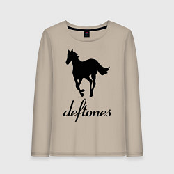 Лонгслив хлопковый женский Deftones, цвет: миндальный