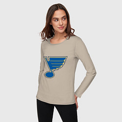 Лонгслив хлопковый женский St Louis Blues, цвет: миндальный — фото 2