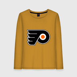 Лонгслив хлопковый женский Philadelphia Flyers, цвет: горчичный