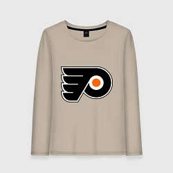 Лонгслив хлопковый женский Philadelphia Flyers, цвет: миндальный