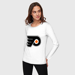 Лонгслив хлопковый женский Philadelphia Flyers, цвет: белый — фото 2