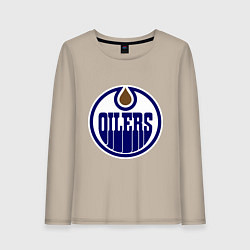 Лонгслив хлопковый женский Edmonton Oilers, цвет: миндальный