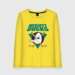 Лонгслив хлопковый женский Anaheim Mighty Ducks, цвет: желтый