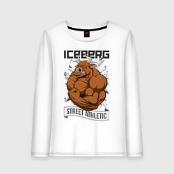 Лонгслив хлопковый женский Iceberg: Street Athletic, цвет: белый