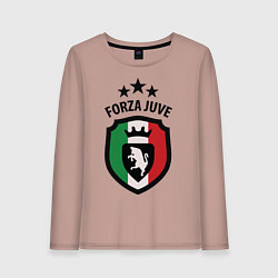 Лонгслив хлопковый женский Forza Juventus, цвет: пыльно-розовый