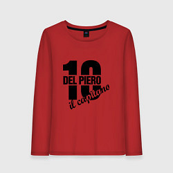 Лонгслив хлопковый женский Del Piero 10: il capitano, цвет: красный