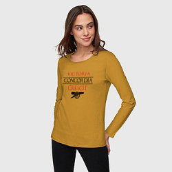 Лонгслив хлопковый женский Arsenal: Concordia Crescit, цвет: горчичный — фото 2