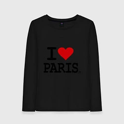Лонгслив хлопковый женский I love Paris, цвет: черный