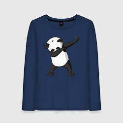 Лонгслив хлопковый женский Panda dab, цвет: тёмно-синий