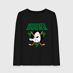 Лонгслив хлопковый женский Anaheim Mighty Ducks, цвет: черный