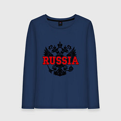 Лонгслив хлопковый женский Russia Coat, цвет: тёмно-синий