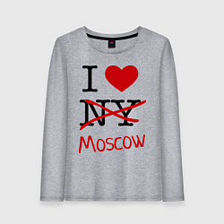 Лонгслив хлопковый женский I love Moscow, цвет: меланж