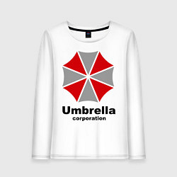 Лонгслив хлопковый женский Umbrella corporation, цвет: белый