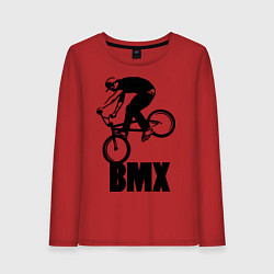 Лонгслив хлопковый женский BMX 3, цвет: красный