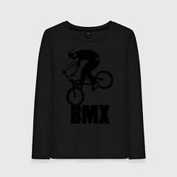 Лонгслив хлопковый женский BMX 3, цвет: черный