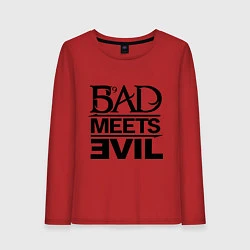 Лонгслив хлопковый женский Bad Meets Evil, цвет: красный
