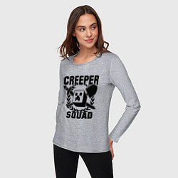 Лонгслив хлопковый женский Creeper Squad, цвет: меланж — фото 2