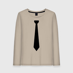 Лонгслив хлопковый женский Галстук, цвет: миндальный