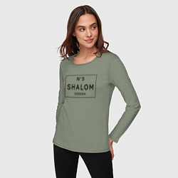 Лонгслив хлопковый женский SHALOM, цвет: авокадо — фото 2