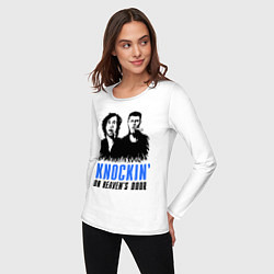 Лонгслив хлопковый женский Knockin on heaven's door, цвет: белый — фото 2