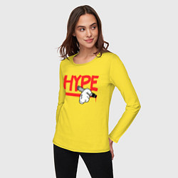 Лонгслив хлопковый женский Hype Hands, цвет: желтый — фото 2