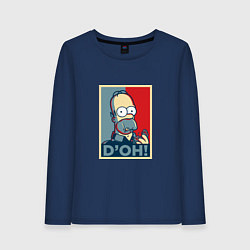 Лонгслив хлопковый женский D'oh Poster, цвет: тёмно-синий