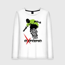 Лонгслив хлопковый женский Экстрим в футболке, цвет: белый