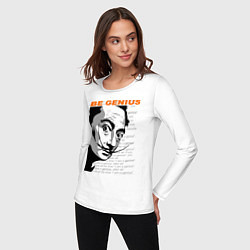 Лонгслив хлопковый женский Dali: Be Genius, цвет: белый — фото 2