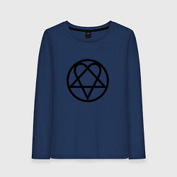 Лонгслив хлопковый женский HIM Symbol, цвет: тёмно-синий