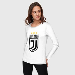 Лонгслив хлопковый женский Juventus FC: 3 stars, цвет: белый — фото 2