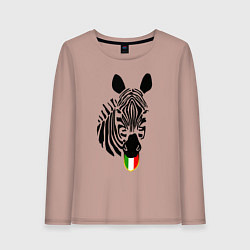 Лонгслив хлопковый женский Juventus Zebra, цвет: пыльно-розовый