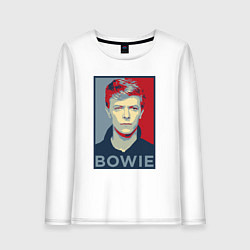 Лонгслив хлопковый женский Bowie Poster, цвет: белый