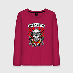 Лонгслив хлопковый женский Megadeth Rocker, цвет: маджента