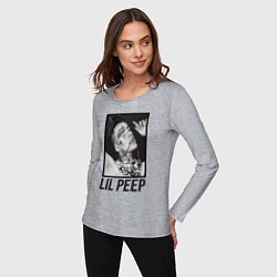 Лонгслив хлопковый женский Lil Peep: Black Style, цвет: меланж — фото 2