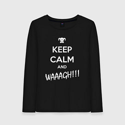 Лонгслив хлопковый женский Keep Calm & WAAAGH, цвет: черный