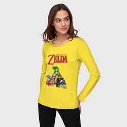 Лонгслив хлопковый женский Zelda: Tri force heroes, цвет: желтый — фото 2