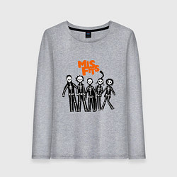 Лонгслив хлопковый женский Misfits Skeletons, цвет: меланж