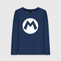 Лонгслив хлопковый женский Символ Марио, цвет: тёмно-синий
